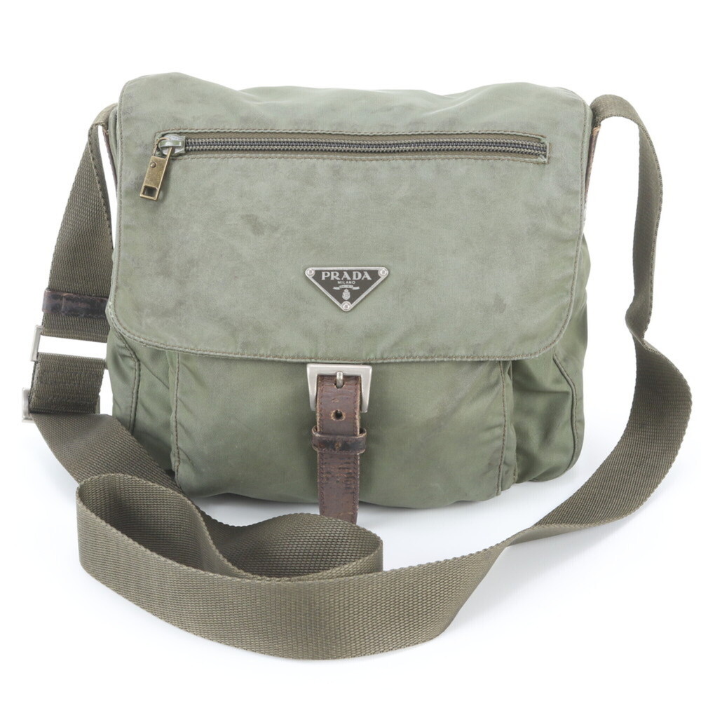 Prada Tessuto Nylon Triangle Logo Leather Shoulder Bag Messenger for Men